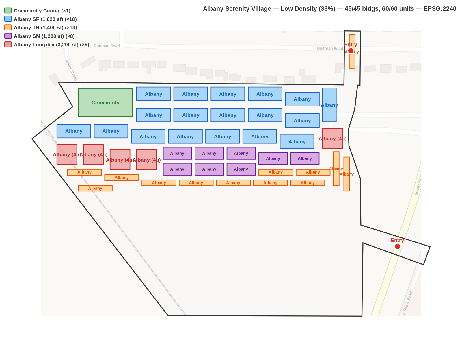 Low density plan
