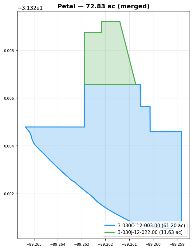 Merged site boundary