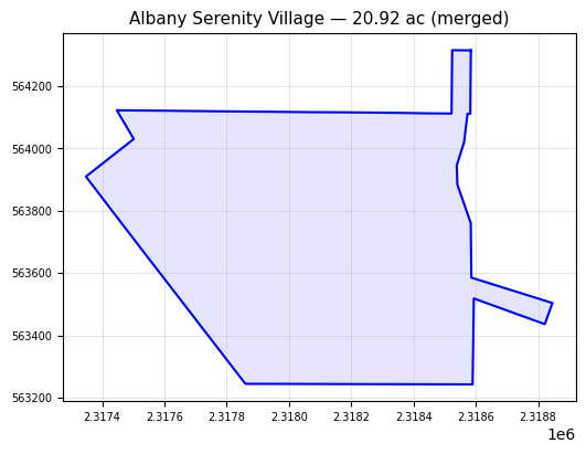 Merged site boundary